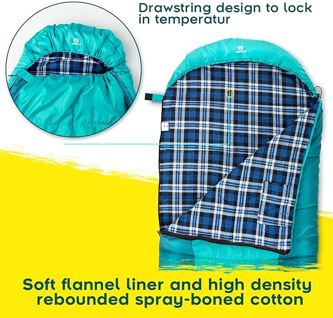Bessport Sleeping Bag Winter and Camping Tent for 2 Person Lightweight Backpacking Tent Waterproof Windproof Two Doors Easy Setup Double Layer Outdoor Tents for 3 to 4 Seasons Suitable for OutdoorH
