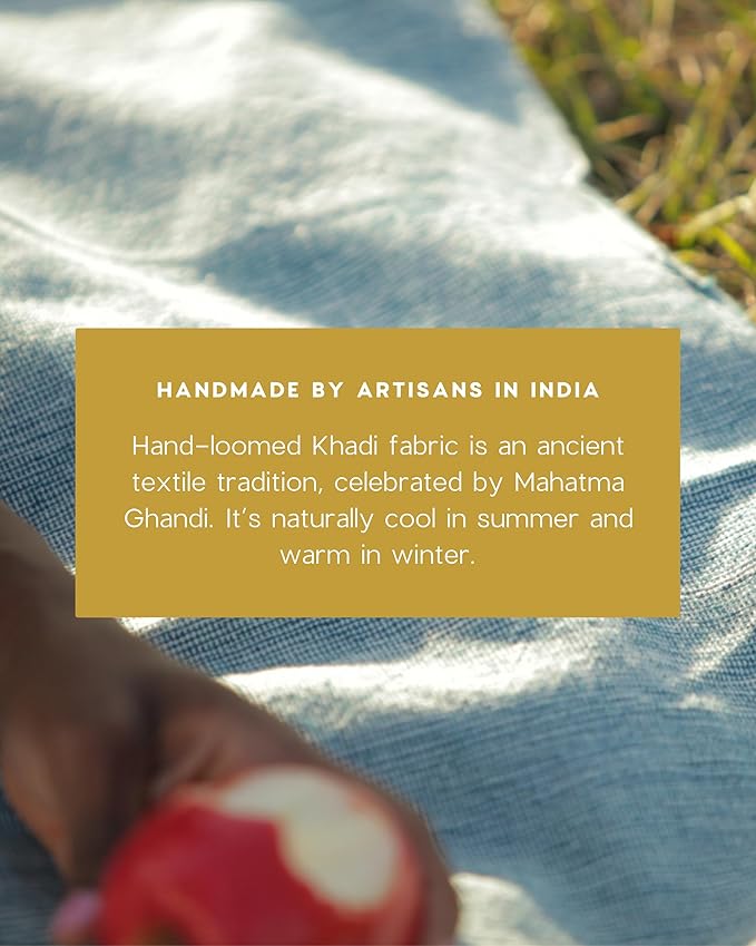 Bug Repellent Tranquil Blanket with Insect Shield Technology Repels Mosquitoes Ticks Flies and More in One of a Kind Handmade Khadi Cotton (Black)