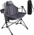 EVER ADVANCED Padded Hammock Camping Chair Oversized Heavy Duty Swing Chair with Detachable Cup Holder Portable Folding Rocking Camping Chair Support Up to 400lbs