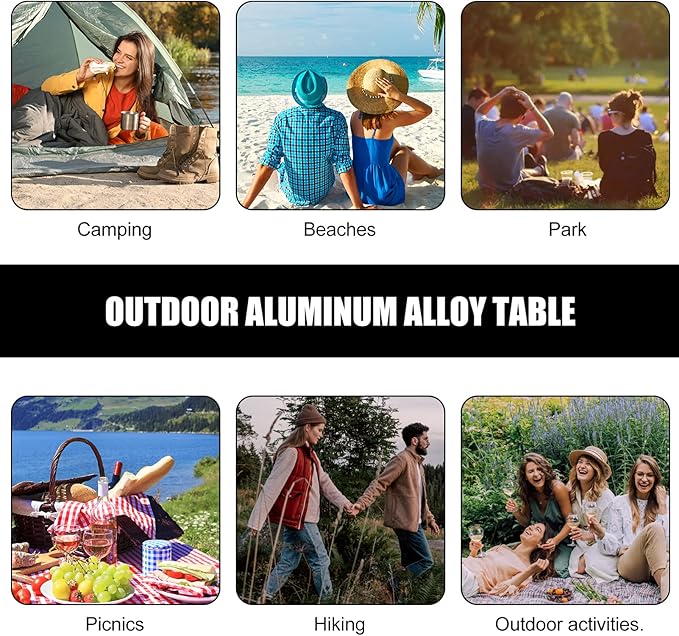 Aluminum Alloy Small Camping Table Portable Foldable Picnic Food Table