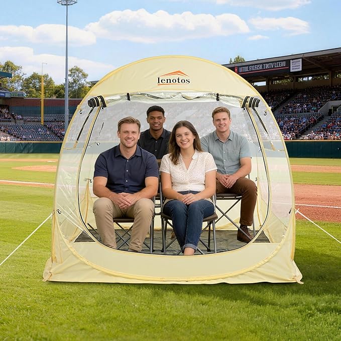Pop Up Sports Tent Instant Clear Bubble Tent with Removable Top Cover Outdoor All Weather Shelter for Watching Sports Cheering Fishing and Camping