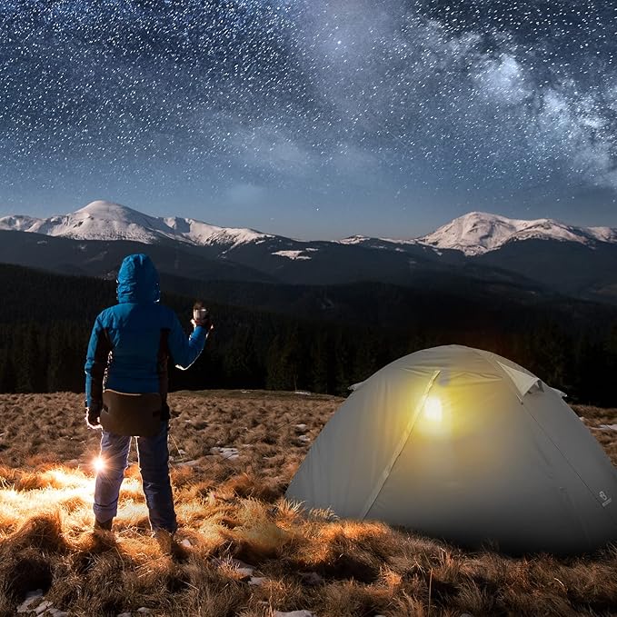 Bessport Camping Tent 1/2 Person Tent Waterproof Two Doors Backpacking Tent Easy Setup Lightweight for Outdoor Hiking Mountaineering Travel