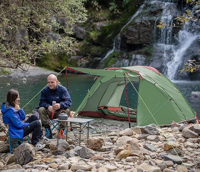 KAZOO 2／4 Person Camping Tent Outdoor Waterproof Family Large Tents 2/4 People Easy Setup Tent with Porch Double Layer | Outdoor Waterproof Family Large Tents Easy Setup