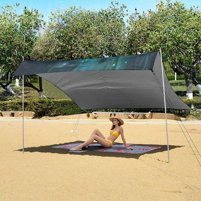 Beach Tent Sun Shelter Glowing Lotus Lightweight &amp Easy Setup Beach Shade Canopy for Camping Fishing