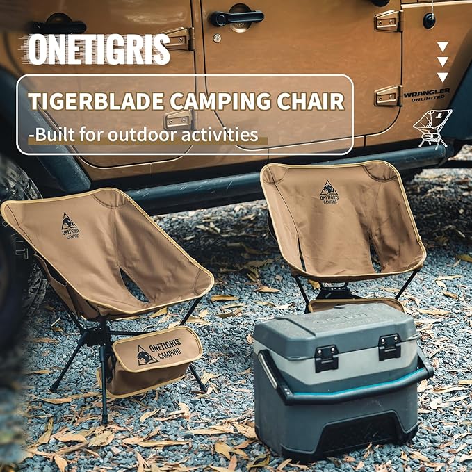 ONETIGRIS Tigerblade Camping Chair Lightweight Folding Backpacking Hiking Chair Compact Portable 330 lbs Capacity