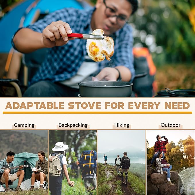 Roamix 54500 BTU Multi-Fuel Portable Camping Stove – 16000W Collapsible Windproof Burner with Fuel Canister Adapter &amp Carrying Case for Outdoor Cooking Backpacking &amp Emergency Use