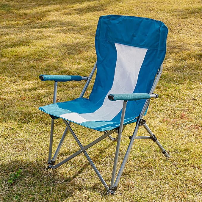 Topyond Portable Camping Chair Strong Iron Structure Folding Chair with 600D Oxford Cloth Outdoor Chair with Cup Holder for Fishing and Outdoor Leisure Activities
