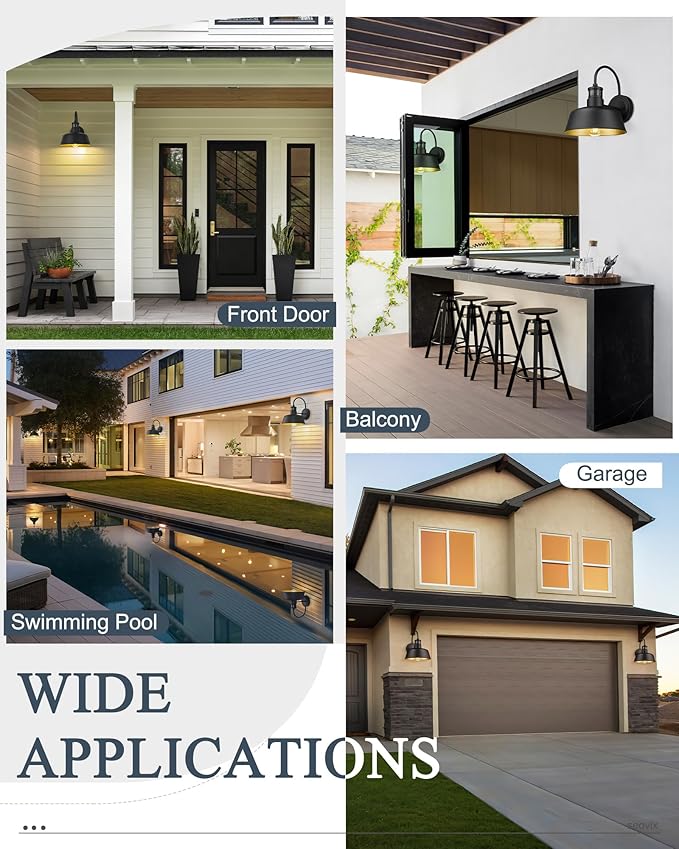 10 Motion Sensor Outdoor Light Fixture Dusk to Dawn Wall Light Fixtures with E26 Base Socket IP65 Waterproof Exterior Porch Lights Outdoor for Garage Entrance Doorway Entryways HS2213-1
