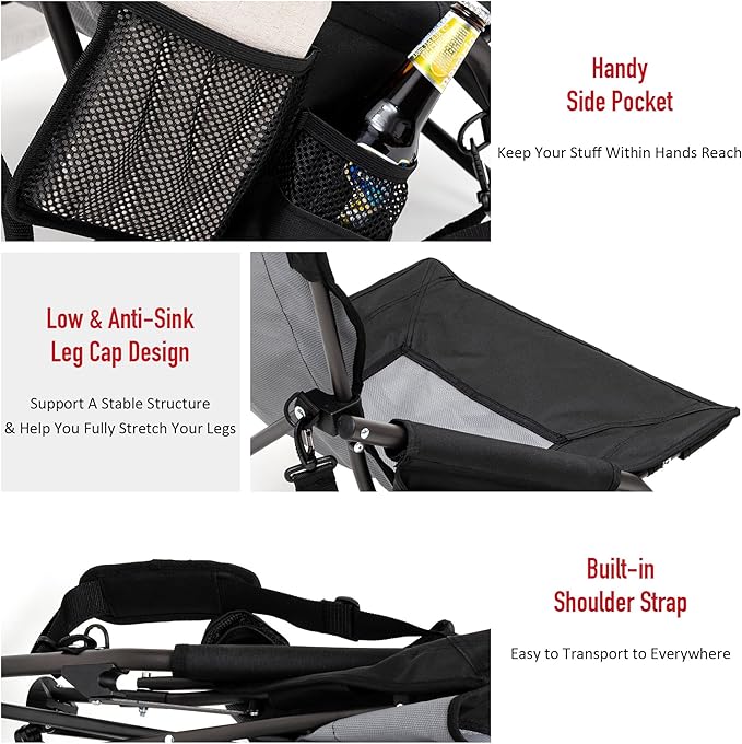 SUNNYFEEL Low Folding Beach Chair for Adults Portable Lightweight Sling Beach Camping Chairs with Cup Holder ArmrestFoldable Camp Lawn Chair for Outdoor Sand Concert Travel Sport Events300LBS