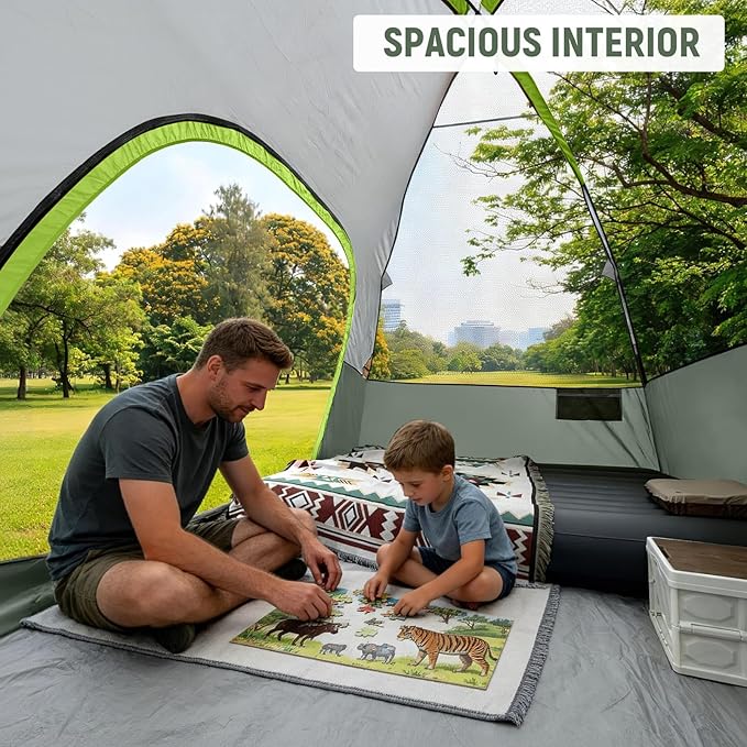 Tents for Camping 6 Person Tent Waterproof Windproof Double Layer Family Camping Tent Easy Setup Dome Tent with Large Mesh Windows &amp Wider Door for Outdoor Camping &amp Hiking