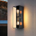 c cattleya Large Size 2-Light 7in.x 20in. Brass Modern Outdoor Wall Lantern with Clear Tempered Glass for Patio Door Front Porch Garage Light Fixture