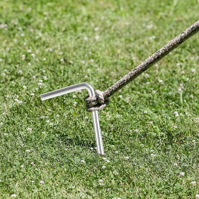 MIVIDE 100 Pack 8.26 inch Tent Stakes Galvanized Steel Metal Tent Stakes Pegs Garden Stakes Edging Fence Hooks Pegs for Camping Shelters Tarp Canopies Christmas Decoration Stakes