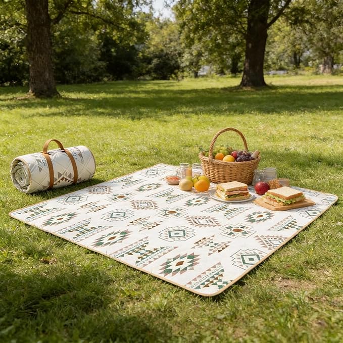 Large 80x80 Waterproof Picnic Mat | Foldable Outdoor Blanket for Beach Park Camping &amp Hiking | Sand &amp Grass Resistant | Perfect for Family Gatherings Travel