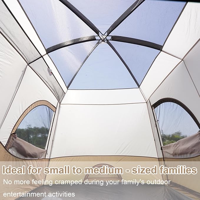 Vidalido Tents6-8 Person Camping Tent with Extended Vestibule2 Room Weather Resistant Family TentsEasy Install Waterproof Outdoor Tent for Backpacking and Camping Hiking