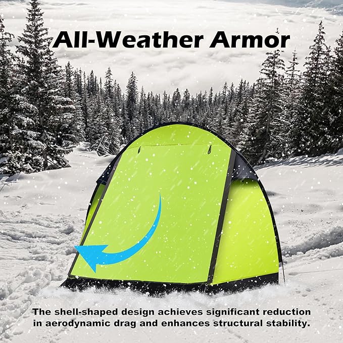 Revolutionary Single-Pole Ultra-Light 4-Person Tent: Double Door Ventilation Spacious Layout &amp Economic Camping Solution Without Awning Poles