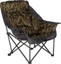 Lippert Mossy Oak Original Bottomland Camo Big Bear Padded Camping Chair with 400-lb. Weight Capacity Durable Mesh Fabrics Dual Cupholders Wine Glass Holder Carrying Bag - 2023053730