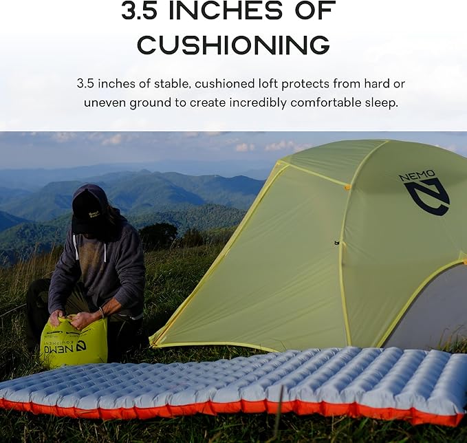 Nemo Equipment Tensor All-Season Ultralight Insulated Sleeping Pad - Long Wide (76x25) - Blade/Spicy Orange
