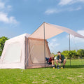 Inflatable Tent for Camping Waterproof Oxford Large Blow Up Hot Tent with Pump Easy Setup Inflatable Glamping House Air Tent for Family 4/6/8/10/12 People