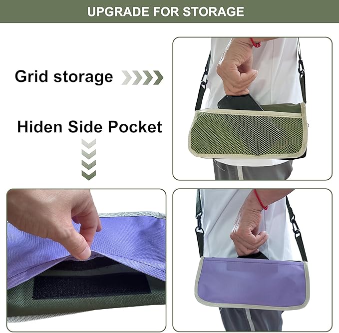 Portable Stool with Shoulder Strap-Pocket Chair for MountaineeringPicnicHiking and FishingHandbag Style Bi-Color Foldable Stool