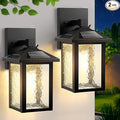 BesLowe Solar Wall Lights Outdoor Aluminum Dusk to Dawn LED Porch Light 3000K/5000K Adjustable Wireless Exterior Lighting Fixtures Solar Wall Lantern Sconce Light for Outside Garage 2-Pack