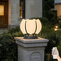 Solar Post Lights IP54 Modern Pillar Light Waterproof Column Lamp Outdoor Dusk to Dawn Solar Post Cap Light with 3200K LEDFence Deck Cap Lights for Garden Deck Patio Outside Lighting (Flower)