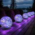 Solar Globe Lights Outdoor Waterproof-Solar Balls Garden-Cracked Glass Ball Solar Lights Outdoor-Solar Orbs Outside-Outdoor Decorations Patio &amp Yard Lawn Backyard Decor
