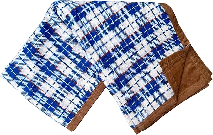 Canvas Camp Blanket – Waterproof Outdoor Blanket Waxed Canvas with Water Repellent Backing Bushcraft &amp Campfire Friendly Ideal for Camping Hiking Beach Picnic &amp Festivals (Blue/White Re