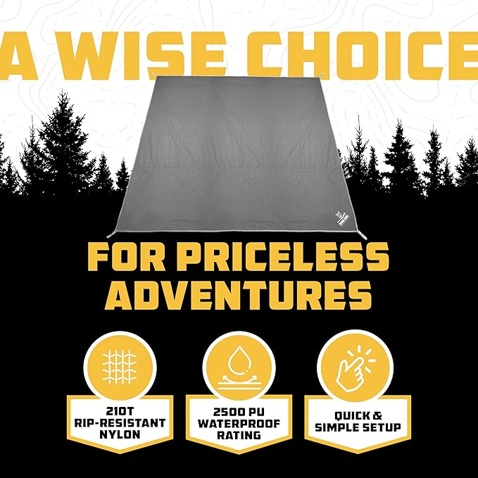 Wise Owl Outfitters Camping Tarp – Waterproof Ultralight Ground Sheet Tent Footprint &amp Tent Accessories for Campers Backpackers Hammocks &amp Outdoor Adventure Gear