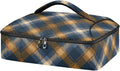 Casserole Carrier Pattern Blue Brown Tartan Plaid Insulated Casserole Carrier for Hot or Cold Food Thermal Lunch Tote for Parties Picnic Travel Carry Bag