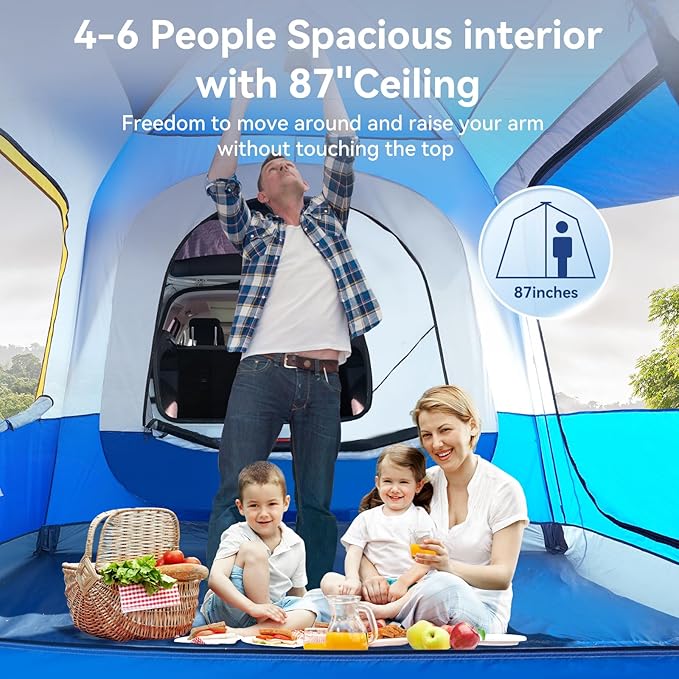 SUV Tent for Camping SUV Camping Tent with Awnings Waterproof Blow Up Tent Easy Setup Car Truck Camping Tent