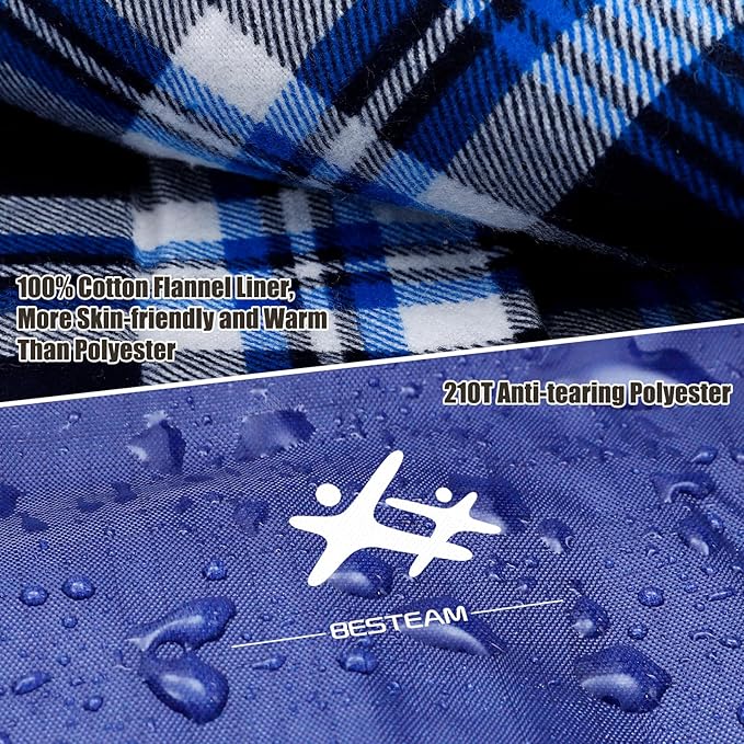 Double Sleeping Bag Flannel for Adults Kids Queen Size for 2 Person with 2 Pillows Warm &amp Cold Weather Sleeping Bag for Camping Hiking Waterproof Lightweight with Compression Sack