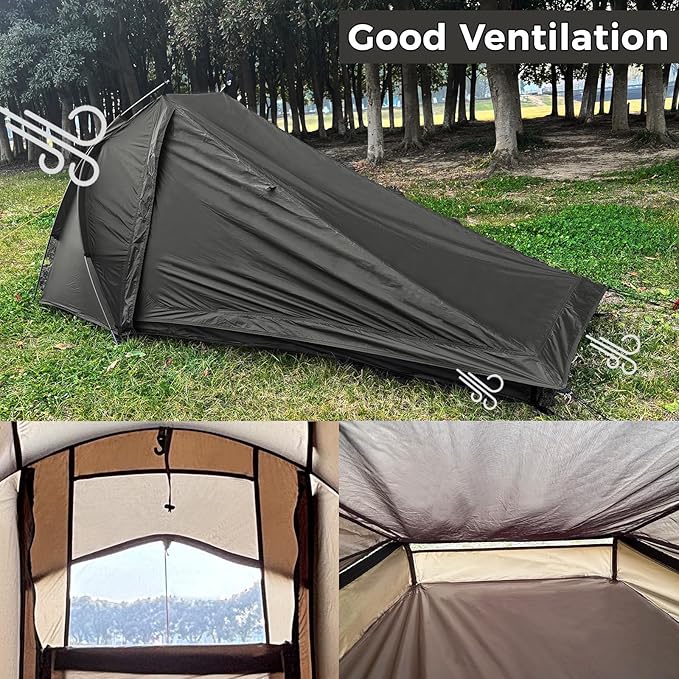 Onewind Ultralight One Person Tent Single Person Fishing Tent with Rainfly Poles Easy Setup for 3 Season Camping Hiking Backpacking