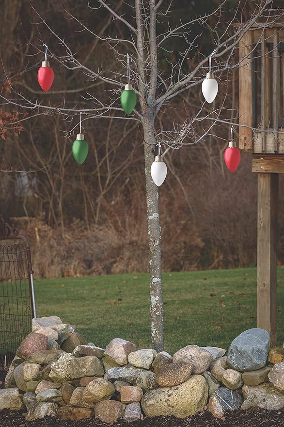 Xodus Innovations WP960-3 Battery Powered Hanging Decorative Outdoor Pulsing 8 inch C9 Bulb Style Light with Sensor Turns-On at Dark Pack of 3 Green