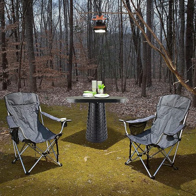 Portable Folding Table and Stool 2 in 1 Lightweight Collapsible Table for Camping Picnic Beach Small Foldable Table for Party