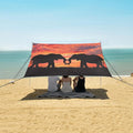ALAZA Couple Elephant Sunset Beach Tent Sun Shelter UPF50+ Protection Beach Shade Canopy w/ 4 Sandbags for Outdoor Camping Fishing Backyard Fun Picnic 10x9 ft