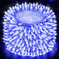 Heceltt Christmas Lights Outdoor 522FT 1300 LED String Lights with 8 Lighting Modes Timer Memory Twinkle Fairy Lights Waterproof Plug in for Xmas Tree Wedding Party Holiday Decor(Blue and White)
