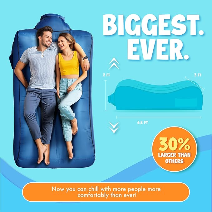 Chillbo Lazybone Inflatable Lounger - Ultimate Inflatable Couch for Maximum Chill - The Perfect Blow Up Couch for Music Festivals Or Lounger for Camping