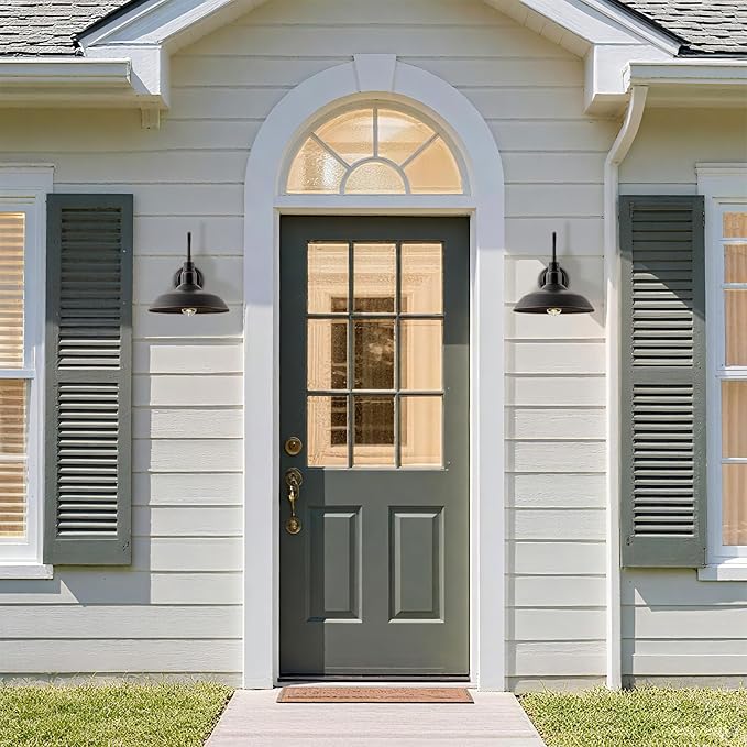 14in Outdoor Gooseneck Barn Light for Garage 2 Pack Bronze Exterior Wall Lights Fixture for Porch Outside Farmhouse Wall Sconce for Patio Cabin Entryway