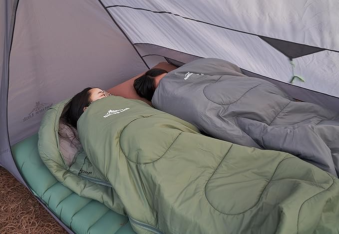 Lightweight Sleeping Bag 2.43lbs Backpacking Sleeping Bag 46℉-59℉ Nylon Shell and Lining Waterproof Compact Ultralight Sleeping Bag for Backpacking Camping Hiking