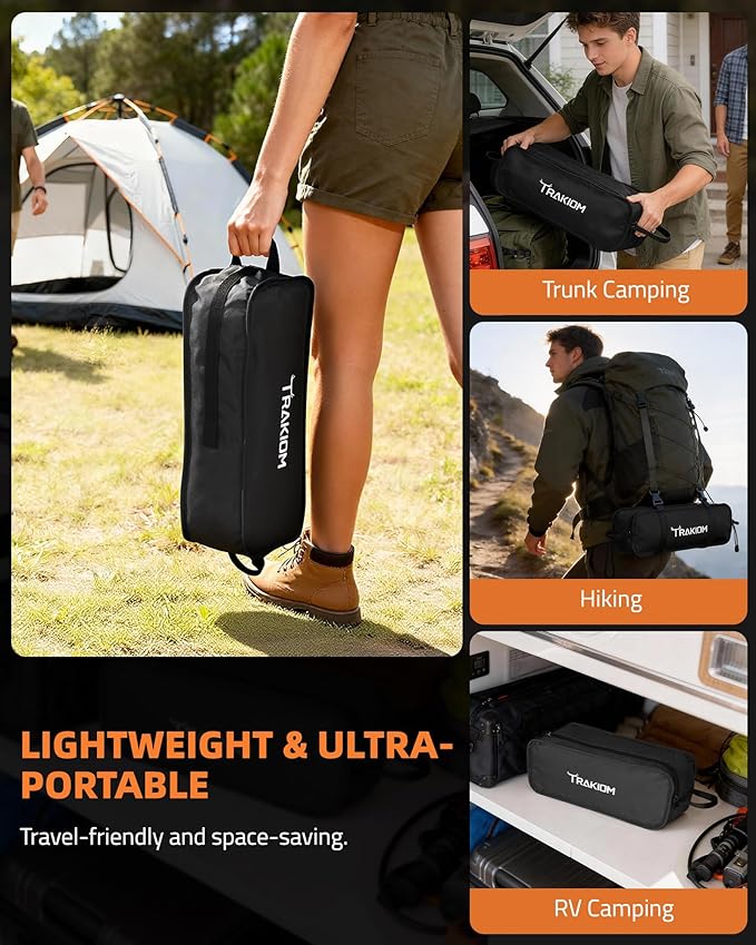 High Back Folding Camping Chair Widened Seat &amp Lightweight Black Portable Chair with Stable Design Adjustable Head Support for Beach Camping Festival Hiking and Outdoor Travel