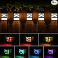 Solpex Solar Deck LightsSolar Fence Lights 2 Modes Christmas Decoration LightsUnique Pattern Waterproof Automatic Outside Deck Patio Stairs Yard Steps Path &amp Driveway (RGB &amp Black 8-