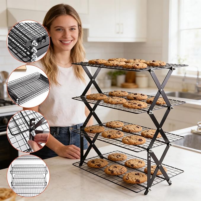 Strong Refrigerating Rack for Professional Kitchens Pliable Collapsing Compact Not Stick Face Modifiable Height Space Saving