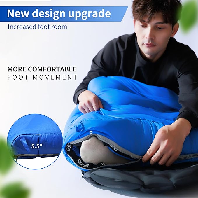 Down Sleeping Bag for Adults 600 Fill Power Ultralight &amp Compact with Compression Sack for Backpacking Camping Hiking