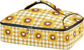 Casserole Carrier Cute Sunflower and Heart PrintInsulated Casserole Carrier for Hot or Cold Food Thermal Lunch Tote for Potluck Parties Picnic Beach Fits 9 x 13 Inches Baking Dish