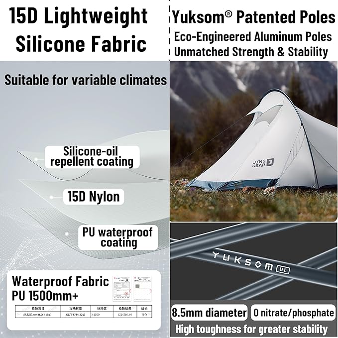 Naturehike 2.2lb/3.2lb Ultralight Backpacking Tent - 1/2 Person Waterproof Tunnel Tent with Lightweight Aluminum Pole Easy Setup One Man Tent for Camping Backpacking Hiking Hunting