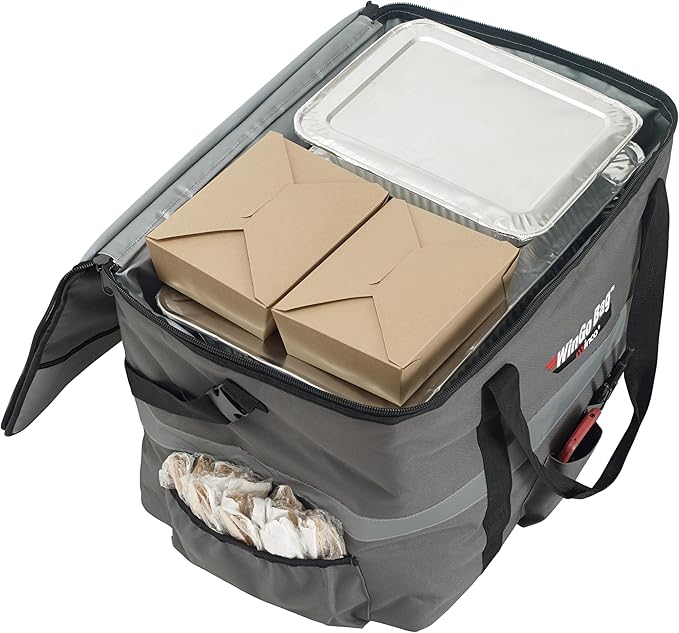 Winco Insulated Food Delivery/Catering Bag Large Gray