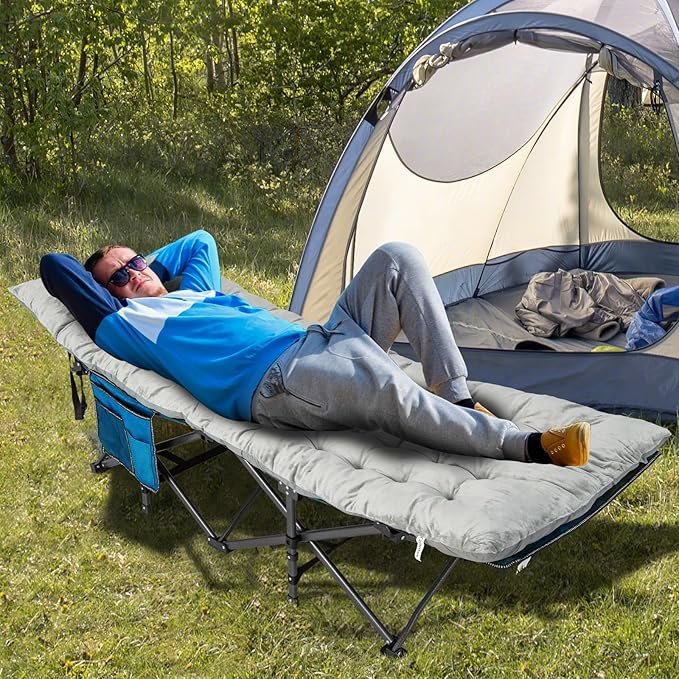 SlickBlue Crystal Velvet Camping Cot Pad Soft and Breathable Cushion