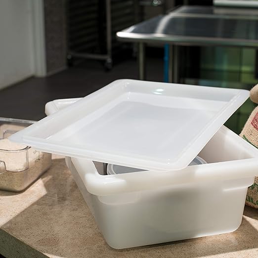Carlisle FoodService Products Storplus Food Storage Container Lid Lock-Tight Lid with Stackable Design for Catering Buffets Restaurants Polyethylene (Pe) 18 x 12 Inches White (Pack of 6)