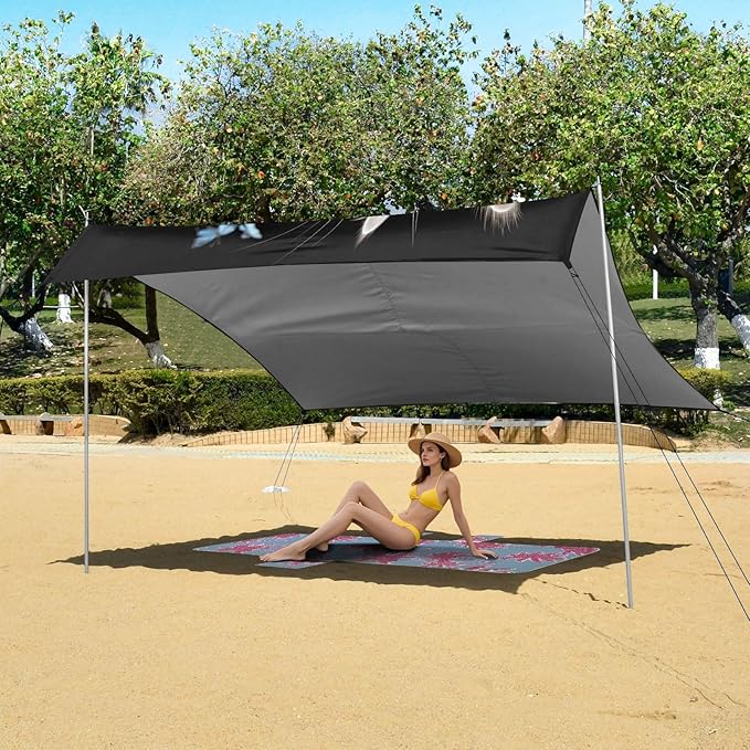 Camping Sun Shelters Beautiful Cat Staring at The Butterfly Beach Canopy 126 * 110.2in