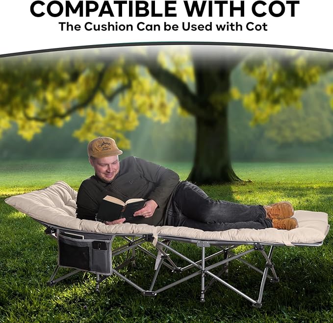 Zone Tech Camping Cot Mattress Pad Premium Quality Outdoor Comfortable Thicker Cotton Sleeping Cot Lightweight Waterproof Bottom Pad Mattress for Adult Kid